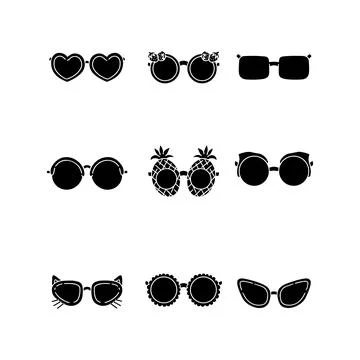 Glasses hand drawn solid icon vector illustration Stock Illustration