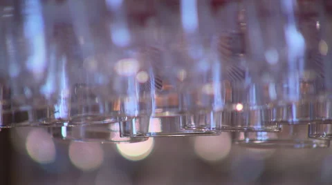 Glasses hanging from counter Stock Footage 57257731