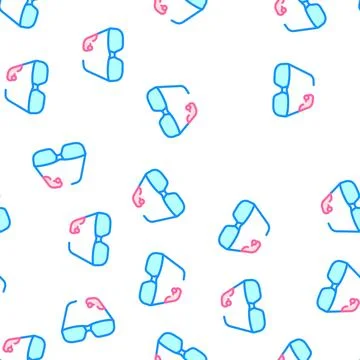 Glasses with hearing aid gadget vector seamless pattern Illustrazione stock