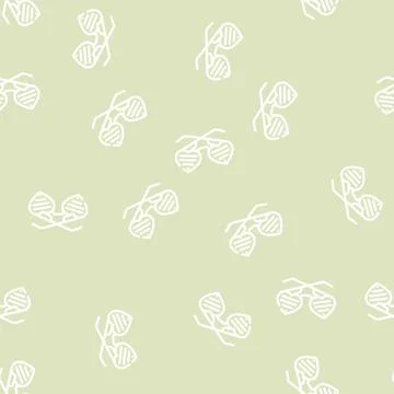 Glasses in heart form line vector seamless pattern Stock Illustration