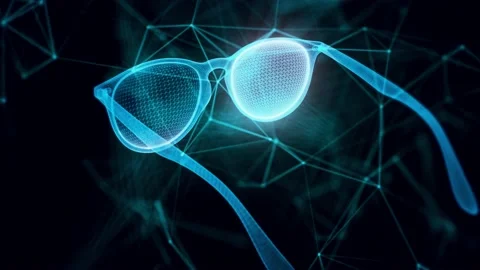 Glasses hologram Close up Stock Footage 154834114