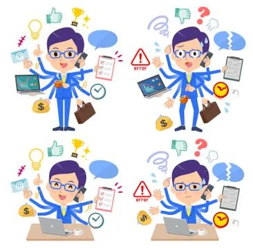 Glasses Honest man mulch task Office Stock Illustration