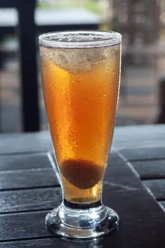 A glasses of Iced Lychee Tea Stock-Fotos