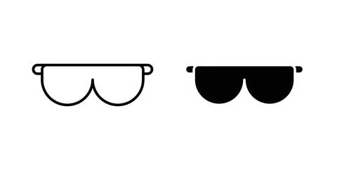 Glasses icon in black and white. vector icon pack for websites Stock Illustration