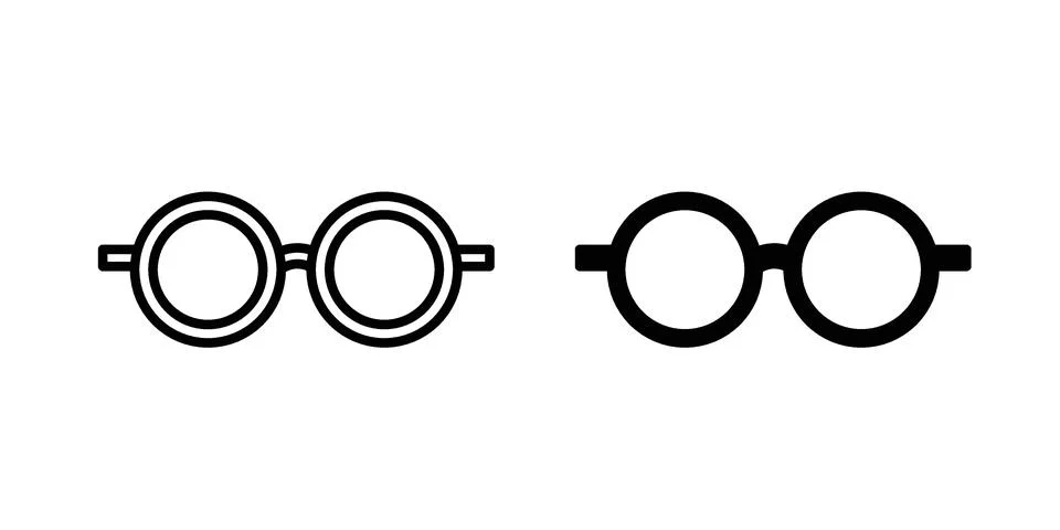 Glasses icon black vector isolated on white Stock Illustration