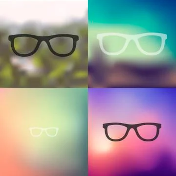Glasses icon on blurred background Illustrazione stock