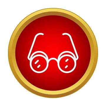 Glasses icon button for vision optical eyewear concept Stockillustratie