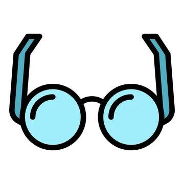 Glasses icon color outline vector Illustrazione stock