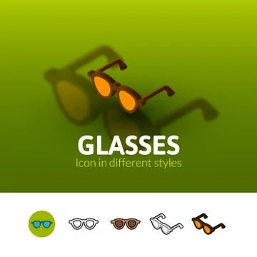 Glasses icon in different style Stock Illustration