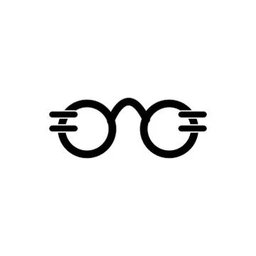 Glasses Icon In Flat Style Vector For App, UI, Websites. Black Icon Vector Il Stock Illustration