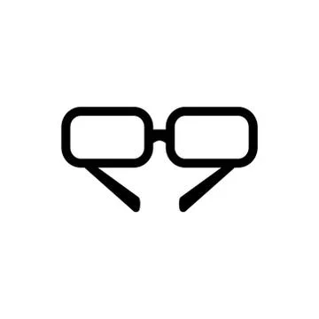 Glasses Icon In Flat Style Vector For App, UI, Websites. Black Icon Vector Il Illustrazione stock