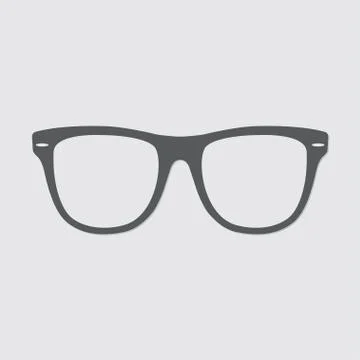 Glasses icon in flat style. Vector illustration. Stock Illustration