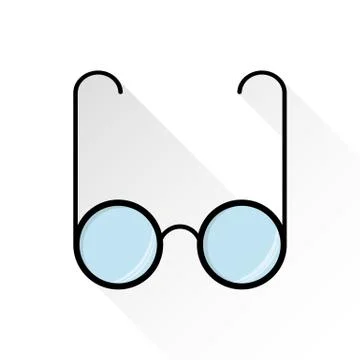 Glasses icon, flat style on white background Stock Illustration