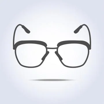 Glasses icon on gray background Stock Illustration