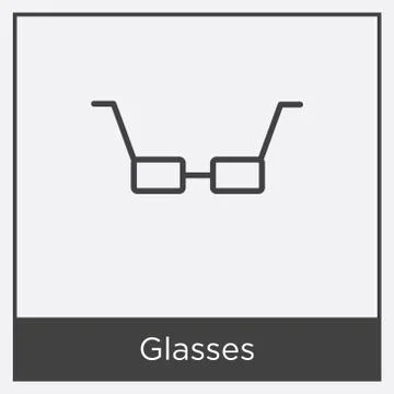 Glasses icon isolated on white background Free Stock Illustration