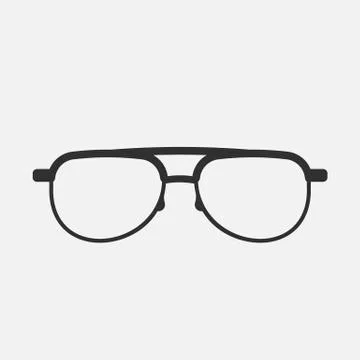 Glasses icon isolated on white background. Vector illustration. Illustrazione stock