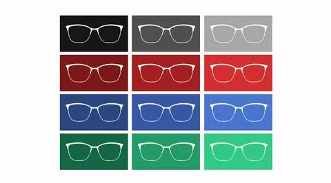 Glasses Icon Set. Stock Illustration