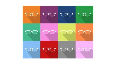 Glasses Icon Set. Stock Illustration