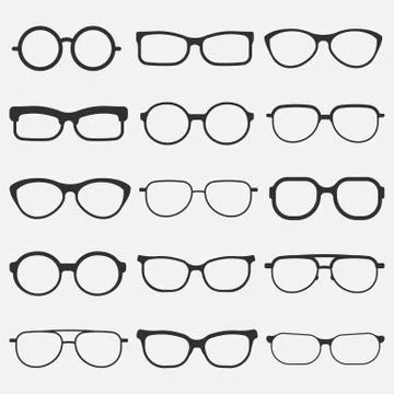 Glasses icon set isolated on white background. Vector illustration. Stock Illustration