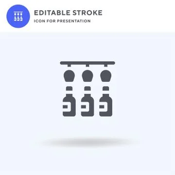 Glasses icon vector, filled flat sign, solid pictogram isolated on white, log 스톡 일러스트