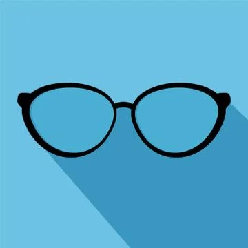 Glasses Icon. Vector illustration. Elements for Design. Glasses Icon on Blue Stock Illustration