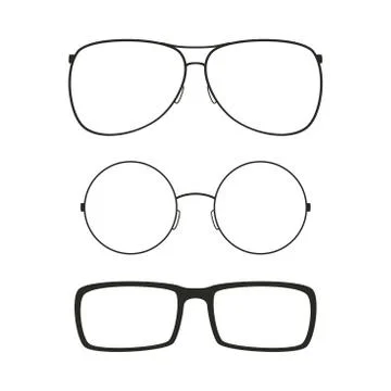 Glasses isolated set Stock Illustration