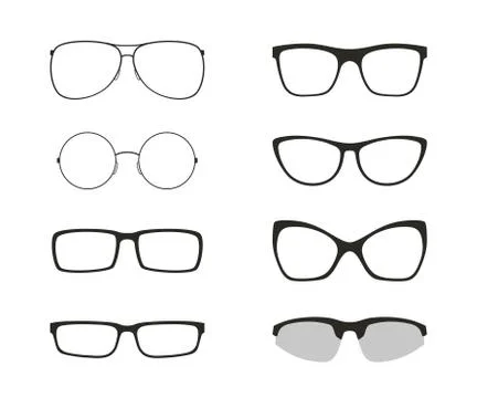 Glasses isolated set Stock Illustration
