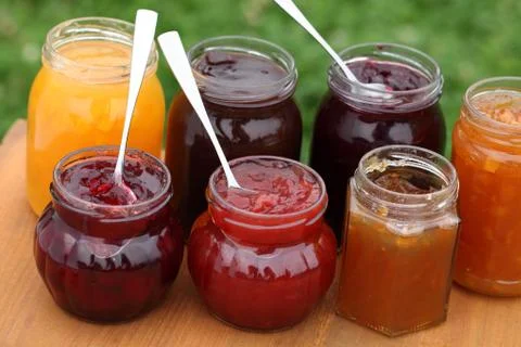 Glasses with jam Stock Photos