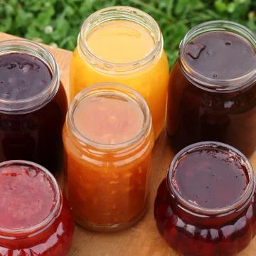 Glasses with jam Stock Photos