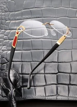 Glasses leatherdrops Stock Photos