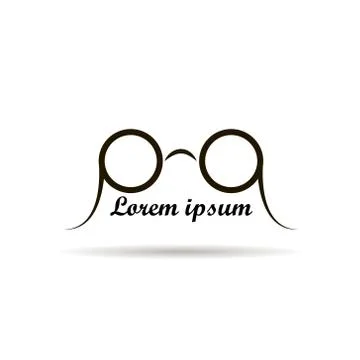 Glasses logo design on a white background Stock Illustration