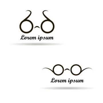 Glasses logo design on a white background Stock Illustration