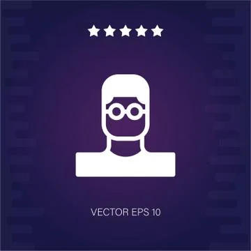 Glasses man vector icon Stock Illustration