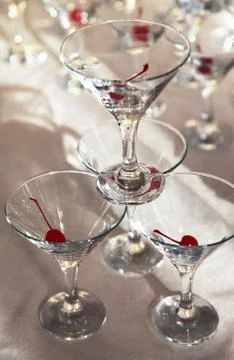 Glasses of martini Stock Photos