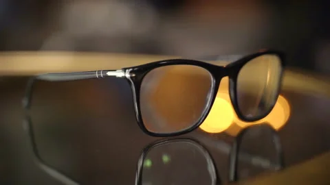 Glasses on a mirror table Stock Footage