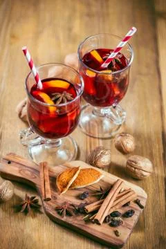 Glasses of mulled wine Stock Photos