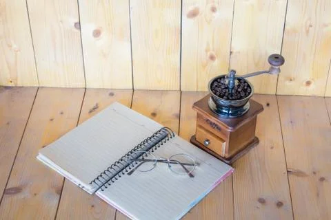 Glasses on a notebook. Foto stock