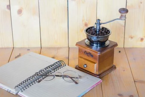 Glasses on a notebook. Stock Photos