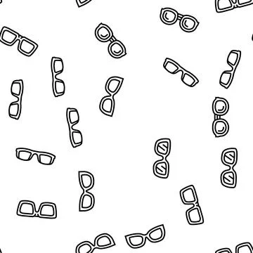Glasses optical style frame vector seamless pattern 스톡 일러스트