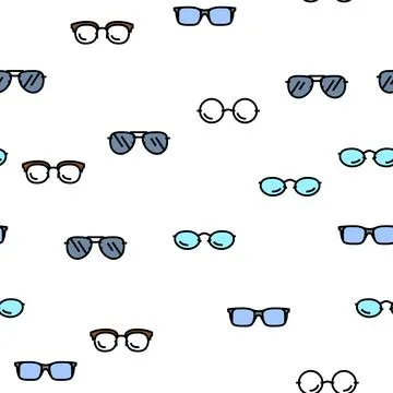 Glasses optical style frame vector seamless pattern Illustrazione stock