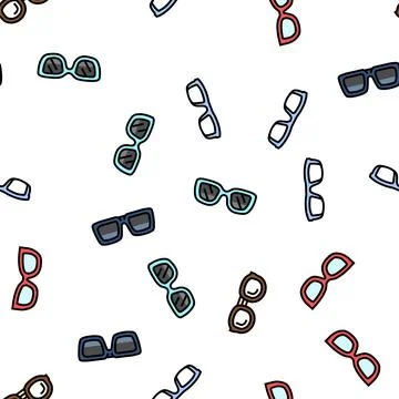 Glasses optical style frame vector seamless pattern Stock Illustration