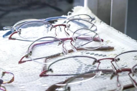 Glasses at an opticians. Stock Photos