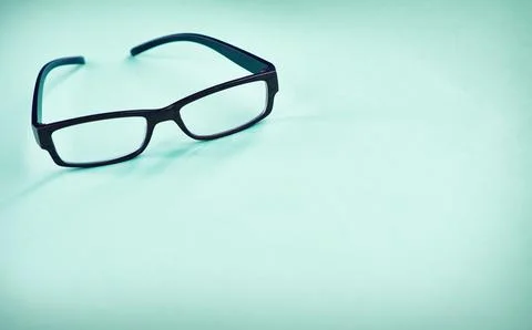 Glasses, optometry and studio background for frame, trendy style and tool for Stock Photos