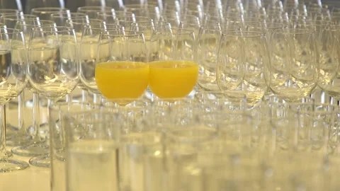 Glasses of orange juice Stock Footage 137862992