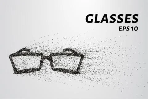 Glasses of the particles. The glasses consists of small circles and dots. V.. Stock Illustration