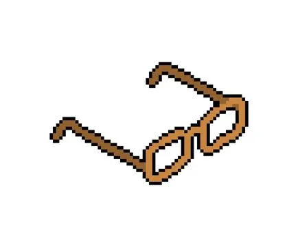 Glasses pixel art. 8 bit spectacles pixelated Vector illustration Illustrazione stock