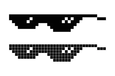 Glasses in pixel on white background Illustrazione stock