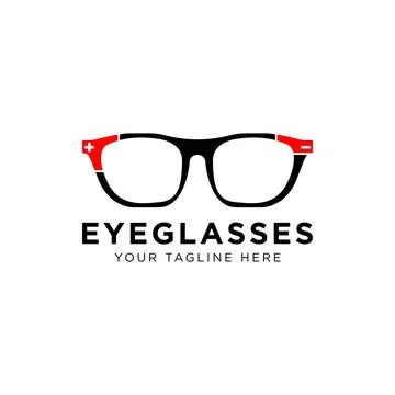 Glasses Plus and minus Logo Template Design Vector, Emblem, Concept Design, C Stock Illustration