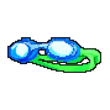 Glasses pool goggles game pixel art vector illustration Stock Illustration