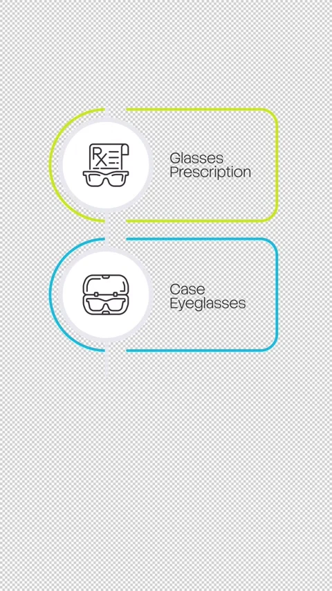 Glasses prescription multicolor rounded linear timeline infographics animation Stock Footage 331843931